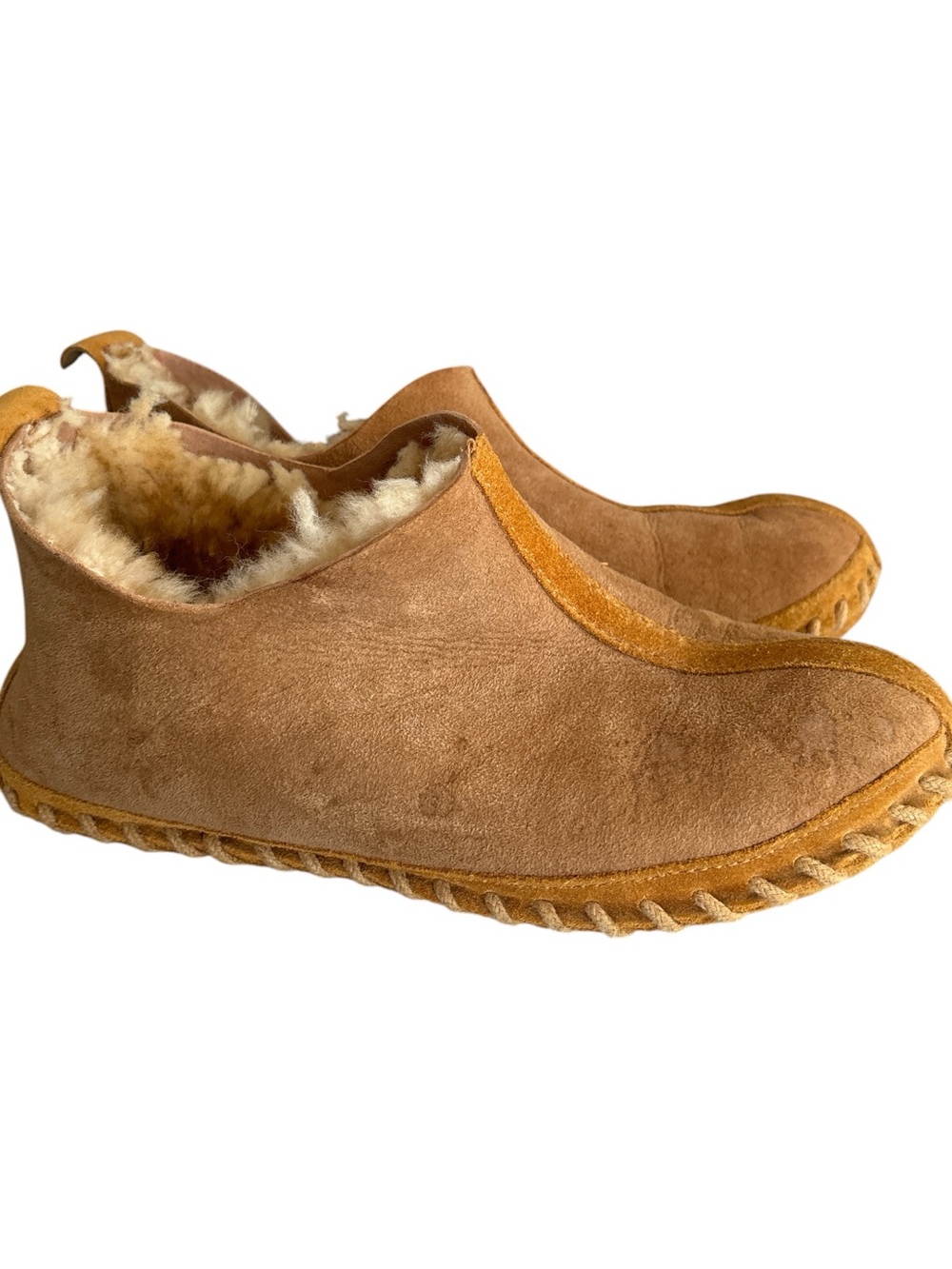 L.L. Bean Wicked Good Slippers Cozy Shearling-Lined Suede Slipper - Camel
